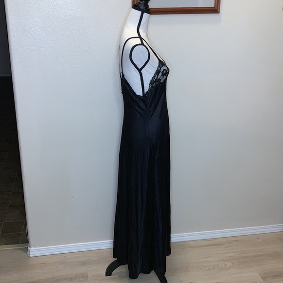 Vae Mode vintage black sexy nylon full length negligee nightgown - Picture 3 of 8